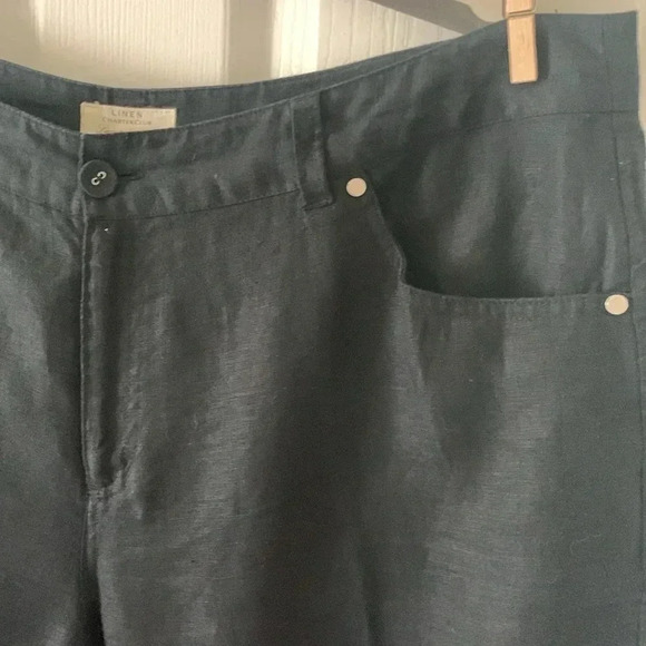 Charter club black linen crop pants size 16petite - Picture 3 of 6